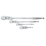 Ensemble de 4 clés à cliquet à tête flexible de 1/4", 3/8" et 1/2" à 90 dents