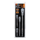 Ensemble de 4 clés à cliquet à tête flexible de 1/4", 3/8" et 1/2" à 90 dents